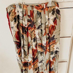 Floral Silk Skirt